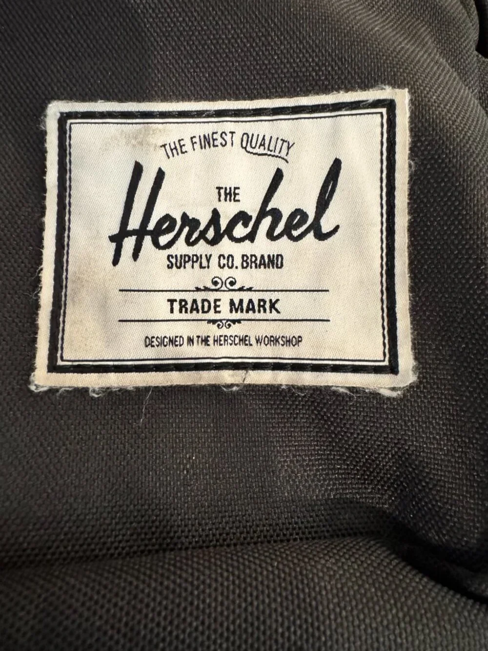 Herschel Supply Co. Classic Black Backpack Brown Leather Trim Unisex LIKE NEW